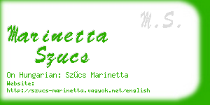 marinetta szucs business card